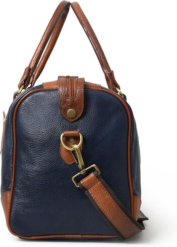 Adyan Leather Duffle Weekender Bag 18" for Men Women Handmade Soft Leather Overnight Weekend Travel Duffle Bags for Gym Sports (18 Inch, Navy Blue) in Kuwait