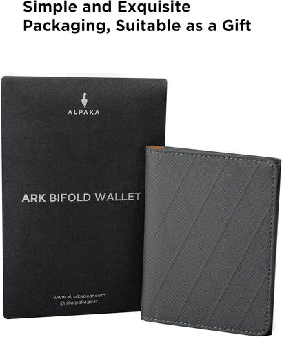Alpaka Ark Bifold Wallet Slate Gray X -Pac VX21 - RFID المواد المحمية - حمل الجيب الأمامي - يحمل 8 إلى 10 بطاقات - فتحة نقدية مخصصة - تم تصميمها إلى آخر مظهر in Kuwait