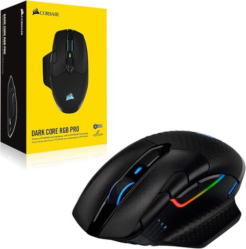 Corsair DARKSTAR RGB Wireless Gaming Mouse for MMO, MOBA - 26,000 DPI - 15 Programmable Buttons - Up to 80hrs Battery - iCUE Compatible - Black in Saudi Arabia