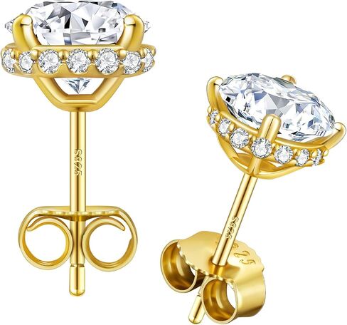 أقراط KRKC Moissanite ، أقراط مسمار الماس الموداء للنساء ، فضية جنيه استرليني مطلية 14 ألفًا ، وتصميم بلوم ، 2 قيراط V VVS1 ، Hypoallergenic ، هدية للزوجة ، أمي ، أمي ، لها in Kuwait