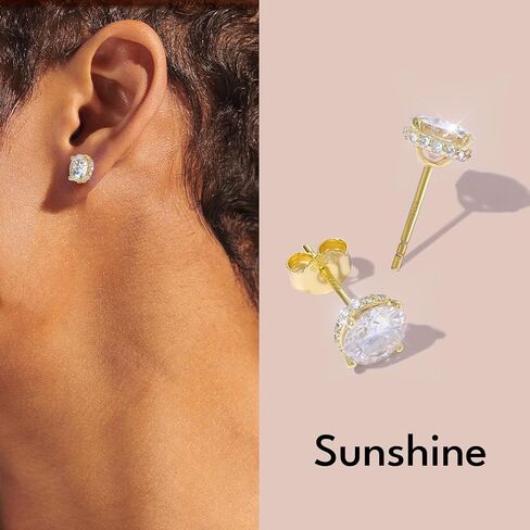 أقراط KRKC Moissanite ، أقراط مسمار الماس الموداء للنساء ، فضية جنيه استرليني مطلية 14 ألفًا ، وتصميم بلوم ، 2 قيراط V VVS1 ، Hypoallergenic ، هدية للزوجة ، أمي ، أمي ، لها in Kuwait