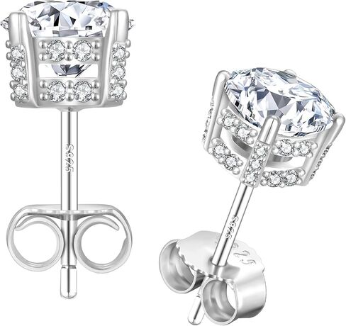 أقراط KRKC Moissanite ، أقراط مسمار الماس الموداء للنساء ، فضية جنيه استرليني مطلية 14 ألفًا ، وتصميم بلوم ، 2 قيراط V VVS1 ، Hypoallergenic ، هدية للزوجة ، أمي ، أمي ، لها in Kuwait