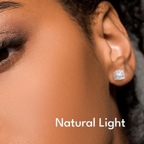أقراط KRKC Moissanite ، أقراط مسمار الماس الموداء للنساء ، فضية جنيه استرليني مطلية 14 ألفًا ، وتصميم بلوم ، 2 قيراط V VVS1 ، Hypoallergenic ، هدية للزوجة ، أمي ، أمي ، لها in Kuwait