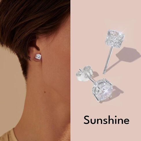 أقراط KRKC Moissanite ، أقراط مسمار الماس الموداء للنساء ، فضية جنيه استرليني مطلية 14 ألفًا ، وتصميم بلوم ، 2 قيراط V VVS1 ، Hypoallergenic ، هدية للزوجة ، أمي ، أمي ، لها in Kuwait