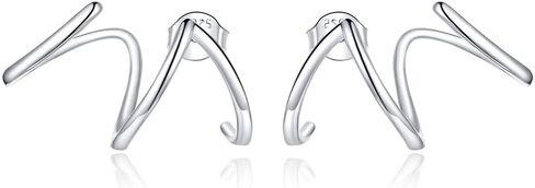أقراط Voroco Dainty Trendy 925 Strling Silver Stud أقراط ثلاثية الوهم Cuff Huggie Claw Percings Bicings for Women Jewelry Gifts in Kuwait