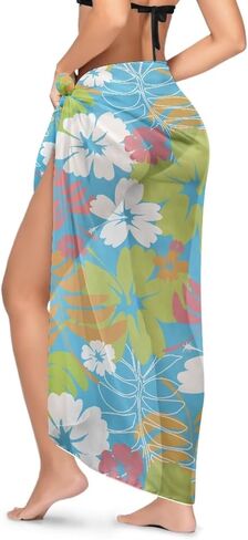 أوراق الزهرة الاستوائية أوراق Sarong Wraps Coverups chiffon Long Bikini لفات Reserge Share Share Skirt Skirt in Saudi Arabia