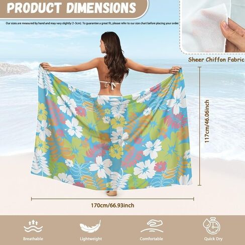 أوراق الزهرة الاستوائية أوراق Sarong Wraps Coverups chiffon Long Bikini لفات Reserge Share Share Skirt Skirt in Saudi Arabia