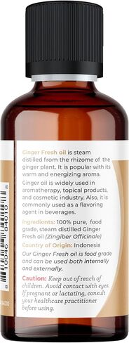 Viva Doria 100% Pure Ginger Fresh Essential Oil, Undiluted, Food Grade, 1 Fluid Ounce (30 mL) in Saudi Arabia