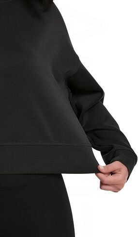Auriviz Womens Modal Long Sleeve Cropped Sweatshirts Oversized Workout Shirts Crew Neck Pullover Crop Tops in Kuwait