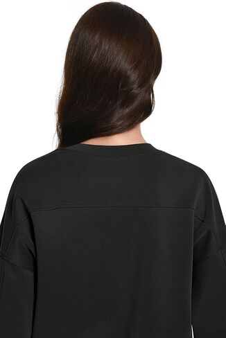 Auriviz Womens Modal Long Sleeve Cropped Sweatshirts Oversized Workout Shirts Crew Neck Pullover Crop Tops in Kuwait