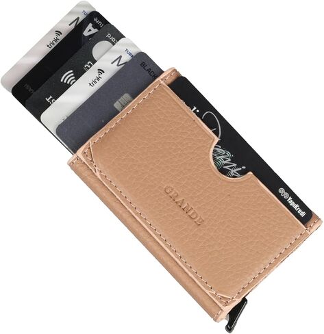 Grande 760 Genuine Leather منبثقة منبثقة RFID حامل بطاقة CARD SLIM CASE MINSITALIST MENTER CAST in Kuwait