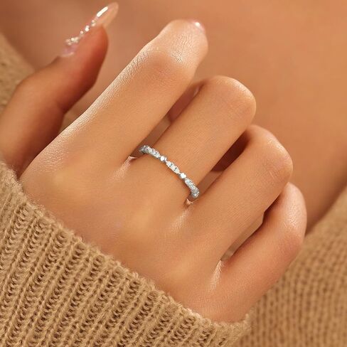 14K Gold Plated Love Heart Rings for Women 925 Sterling Silver Cute Heart Cubic Zirconia Stacking Ring Dainty Friendship Promise Rings Wedding Bridal Party Valentines Day Gifts for Her in Saudi Arabia