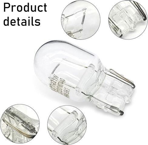 10 PCS Automotive T20 Instrument Indicator Light, 12V Turn Signal Bulb, Quartz Glass Waterproof Housing Monofilament Bulb, Universal for Most Cars (White #7440) in Kuwait