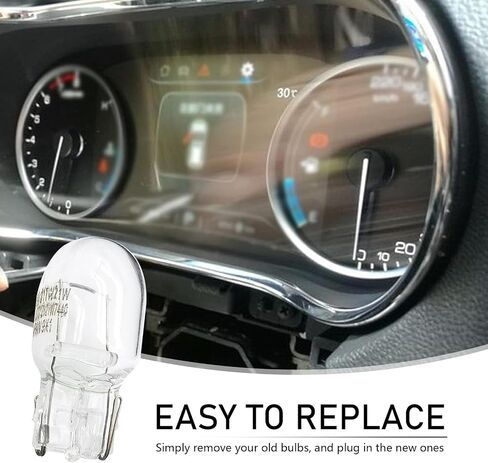 10 PCS Automotive T20 Instrument Indicator Light, 12V Turn Signal Bulb, Quartz Glass Waterproof Housing Monofilament Bulb, Universal for Most Cars (White #7440) in Kuwait