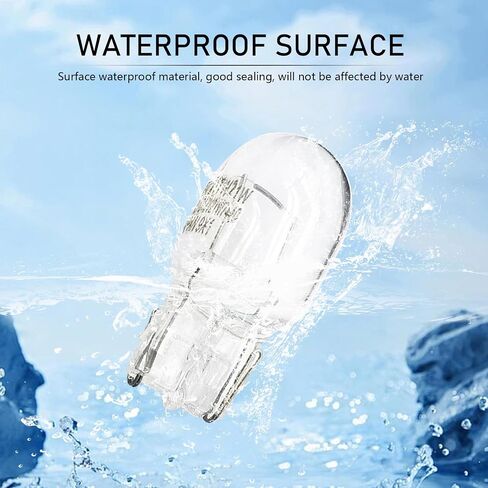 10 PCS Automotive T20 Instrument Indicator Light, 12V Turn Signal Bulb, Quartz Glass Waterproof Housing Monofilament Bulb, Universal for Most Cars (White #7440) in Kuwait