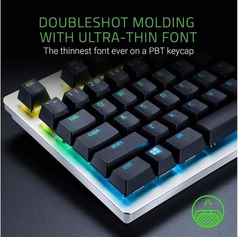 Razer PBT Keycap + مجموعة ترقية الكابل الملفوف: Doubleshot PBT المتين - التوافق العالمي - أداة إزالة غطاء المفاتيح والمثبتات - ملفوف ومصمم بشكل تكتيكي - كابل ألياف مضفر - وردي كوارتز in Kuwait
