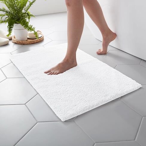 MARTHA STEWART Drylon Microfiber Bath Rug - 1 Piece, Ultra Soft Plush, Non-Slip, Thick, Washable Bathroom Rugs, Home Decor Accessories, Household Essentials, Large Bath Mat, 21" x 34"​, Dark Gray in Saudi Arabia