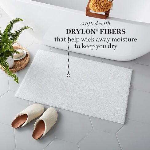 MARTHA STEWART Drylon Microfiber Bath Rug - 1 Piece, Ultra Soft Plush, Non-Slip, Thick, Washable Bathroom Rugs, Home Decor Accessories, Household Essentials, Large Bath Mat, 21" x 34"​, Dark Gray in Saudi Arabia