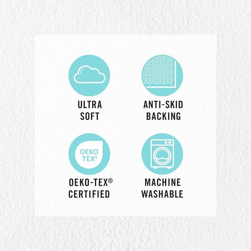 MARTHA STEWART Drylon Microfiber Bath Rug - 1 Piece, Ultra Soft Plush, Non-Slip, Thick, Washable Bathroom Rugs, Home Decor Accessories, Household Essentials, Large Bath Mat, 21" x 34"​, Dark Gray in Saudi Arabia