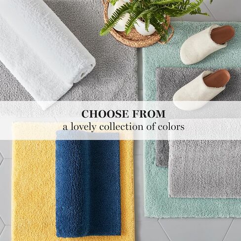 MARTHA STEWART Drylon Microfiber Bath Rug - 1 Piece, Ultra Soft Plush, Non-Slip, Thick, Washable Bathroom Rugs, Home Decor Accessories, Household Essentials, Large Bath Mat, 21" x 34"​, Dark Gray in Saudi Arabia
