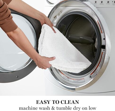 MARTHA STEWART Drylon Microfiber Bath Rug - 1 Piece, Ultra Soft Plush, Non-Slip, Thick, Washable Bathroom Rugs, Home Decor Accessories, Household Essentials, Large Bath Mat, 21" x 34"​, Dark Gray in Saudi Arabia