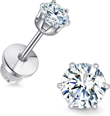 Limerencia Moissanite Stud أقراط G23 Titanium Hypiallergenic برغي الظهر أقراط Moissanite D Action D Color VVS1 وضوح الهدايا للمجوهرات للنساء الرجال 0.2CT-1.6CT in Kuwait