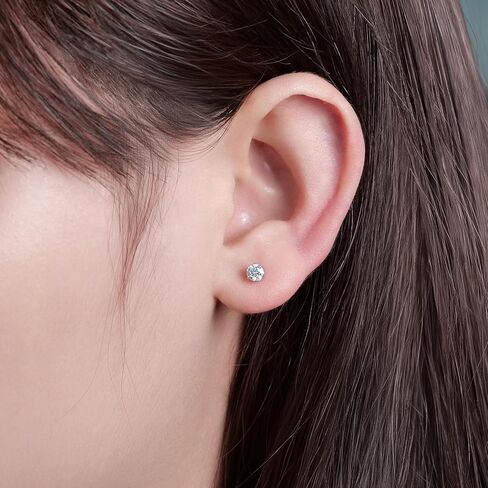Limerencia Moissanite Stud أقراط G23 Titanium Hypiallergenic برغي الظهر أقراط Moissanite D Action D Color VVS1 وضوح الهدايا للمجوهرات للنساء الرجال 0.2CT-1.6CT in Kuwait