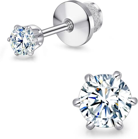 Limerencia Moissanite Stud أقراط G23 Titanium Hypiallergenic برغي الظهر أقراط Moissanite D Action D Color VVS1 وضوح الهدايا للمجوهرات للنساء الرجال 0.2CT-1.6CT in Kuwait