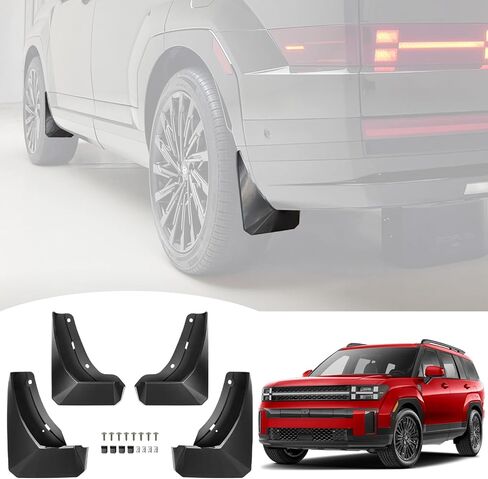 Mud Flaps for 2024-2025 Hyundai Santa Fe No Drill Splash Guards Front & Rear SUV Mud Guards 4PCS Set for 24-25 Santa Fe Accessories in Saudi Arabia