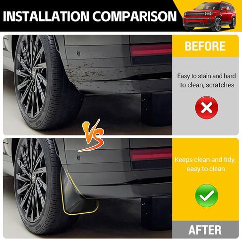 Mud Flaps for 2024-2025 Hyundai Santa Fe No Drill Splash Guards Front & Rear SUV Mud Guards 4PCS Set for 24-25 Santa Fe Accessories in Saudi Arabia