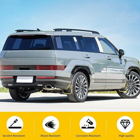 Mud Flaps for 2024-2025 Hyundai Santa Fe No Drill Splash Guards Front & Rear SUV Mud Guards 4PCS Set for 24-25 Santa Fe Accessories in Saudi Arabia