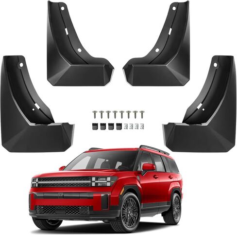 Mud Flaps for 2024-2025 Hyundai Santa Fe No Drill Splash Guards Front & Rear SUV Mud Guards 4PCS Set for 24-25 Santa Fe Accessories in Saudi Arabia