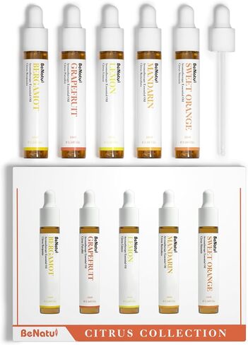 Essential Oils Set (Peppermint, Eucalyptus, Tea Tree Lavender, Lemongrass, Sweet Orange) - Natural Fragrance Gift for Women & Men, Aromatherapy Oils with Dopper for Topical Skin, Body, Diffuser, Home in Saudi Arabia