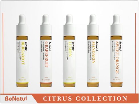 Essential Oils Set (Peppermint, Eucalyptus, Tea Tree Lavender, Lemongrass, Sweet Orange) - Natural Fragrance Gift for Women & Men, Aromatherapy Oils with Dopper for Topical Skin, Body, Diffuser, Home in Saudi Arabia