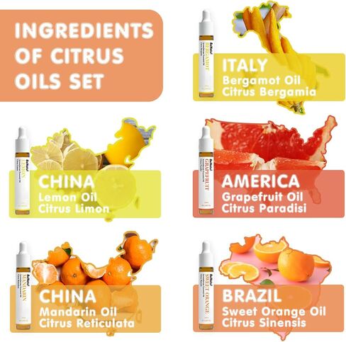 Essential Oils Set (Peppermint, Eucalyptus, Tea Tree Lavender, Lemongrass, Sweet Orange) - Natural Fragrance Gift for Women & Men, Aromatherapy Oils with Dopper for Topical Skin, Body, Diffuser, Home in Saudi Arabia