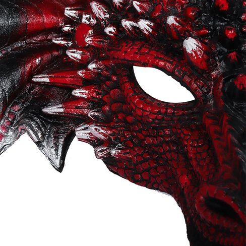 Breathable 3D Dragon Mask Costume for Adults & Teens - Lightweight Halloween Cosplay Headdress with Adjustable Strap in Saudi Arabia