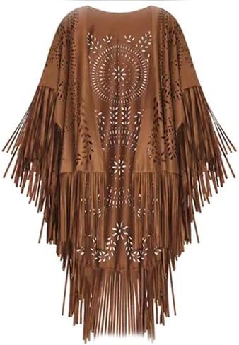 Women Faux Suede Open Open Kimono Style Shawl Wrap One Size in Saudi Arabia