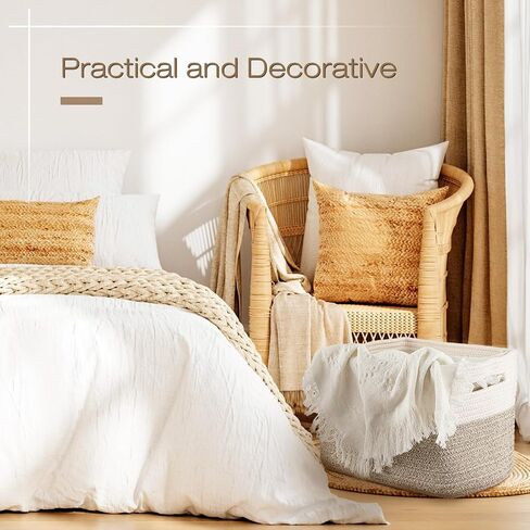 Geetery 6 Pack Woven Basket for Storage Woven Baskets for Organizing Decorative Storage Baskets Storage Bins Cotton Rope Storage Basket for Shelves, Nursery, Playroom and Classroom in Saudi Arabia
