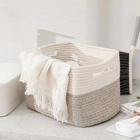 Geetery 6 Pack Woven Basket for Storage Woven Baskets for Organizing Decorative Storage Baskets Storage Bins Cotton Rope Storage Basket for Shelves, Nursery, Playroom and Classroom in Saudi Arabia