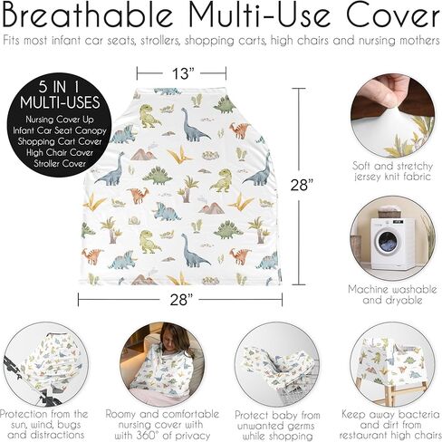 Sweet Jojo Designs Farm Animals Boy Girl Infant Baby Car Seat Cover Nursing Breastfeeding Shopping Cart Stroller Canopy Grey Red Black and White Gender Netural Watercolor Farmhouse Green Barn Horse in Saudi Arabia