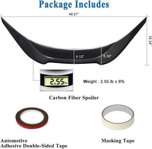 AeroBon Real Carbon Fiber Trunk Spoiler Compatible with 2022-2025 Toyota GR86 Spoiler, Subaru BRZ Spoiler (Big V Style) in Kuwait