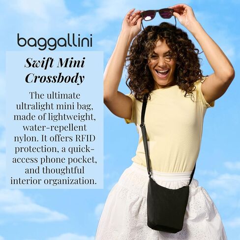 Baggallini Swift Mini Crossbody Bag للنساء - 4.5 × 7 محفظة سفر صغيرة مع حزام كروس و RFID in Kuwait