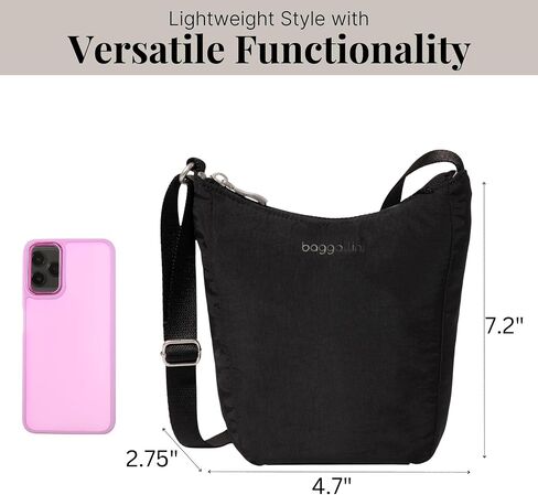 Baggallini Swift Mini Crossbody Bag للنساء - 4.5 × 7 محفظة سفر صغيرة مع حزام كروس و RFID in Kuwait