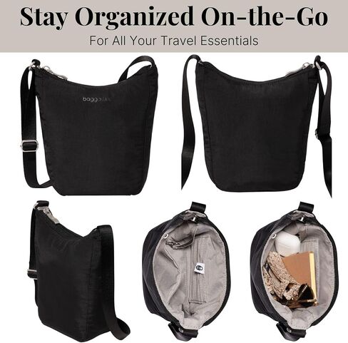Baggallini Swift Mini Crossbody Bag للنساء - 4.5 × 7 محفظة سفر صغيرة مع حزام كروس و RFID in Kuwait