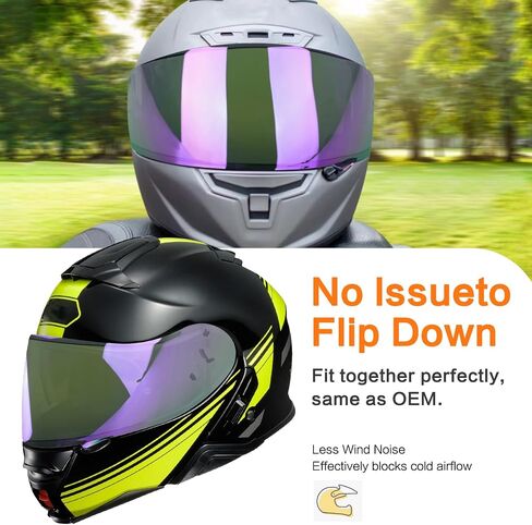 LKV RF-1200 RF 1200 استبدال Visor-CWR-1 Motocycle Helment Protect UV Face Shield متوافق مع RF-1200 CWR-1 X14 Z7 X-spirit (Chrome Purple) in Saudi Arabia