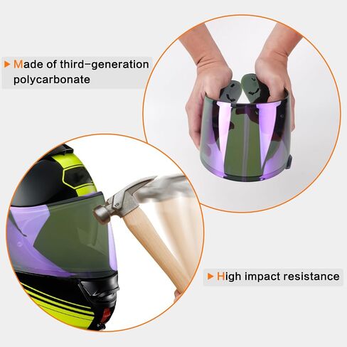 LKV RF-1200 RF 1200 استبدال Visor-CWR-1 Motocycle Helment Protect UV Face Shield متوافق مع RF-1200 CWR-1 X14 Z7 X-spirit (Chrome Purple) in Saudi Arabia