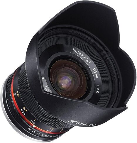 Rokinon RK12M-M 12mm F2.0 NCS CS Ultra Wide Angle Fixed Lens for Canon EF-M Mount Compact System Cameras (Black) in Saudi Arabia