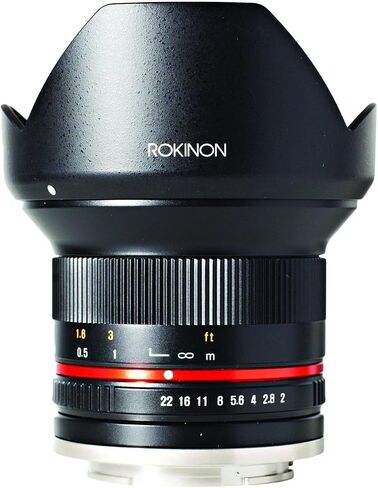 Rokinon RK12M-M 12mm F2.0 NCS CS Ultra Wide Angle Fixed Lens for Canon EF-M Mount Compact System Cameras (Black) in Saudi Arabia