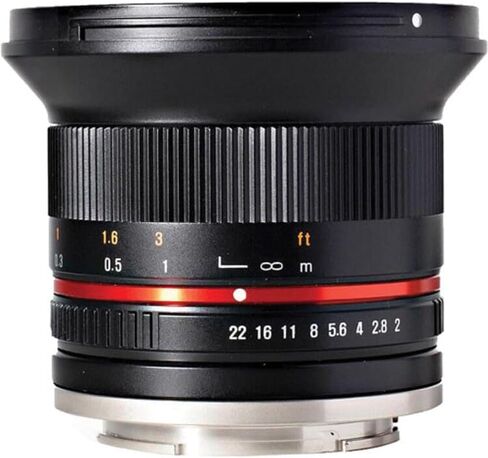 Rokinon RK12M-M 12mm F2.0 NCS CS Ultra Wide Angle Fixed Lens for Canon EF-M Mount Compact System Cameras (Black) in Saudi Arabia