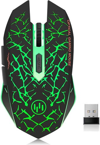 VEGCOO C12 Wireless Gaming Mouse,Rechargeable Mice Silent Click Cordless Mouse with 6 Buttons PC Gaming Mice Advanced Technology with 2.4GHZ Up to 2400DPI for PC Laptop (Red) in Kuwait